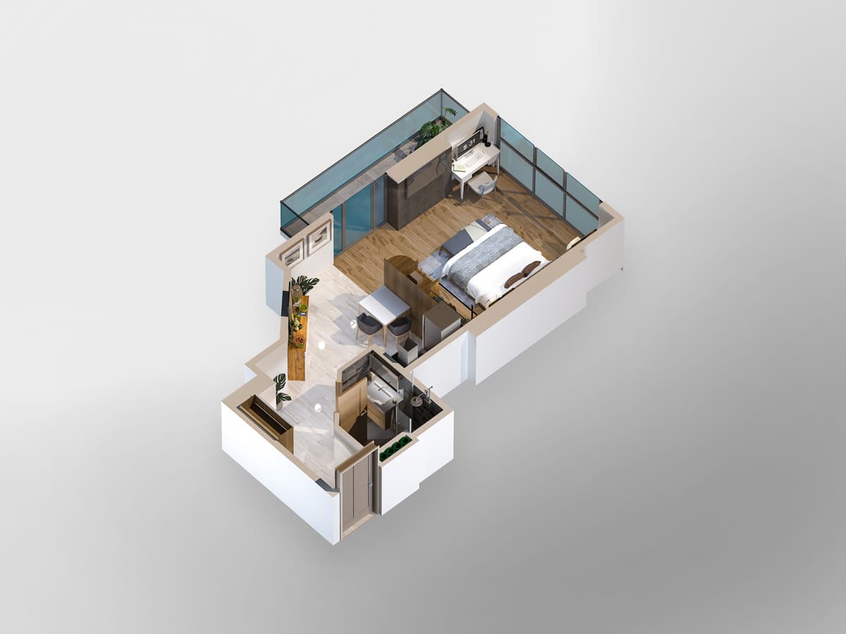 1-комнатная квартира, 65.2 м², 21 этаж в ЖК "LemonGarden Residence & Spa"