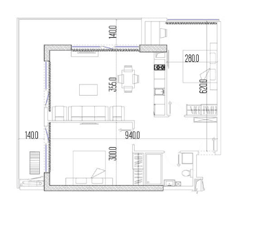 3-комнатная квартира, 83.3 м², 20 этаж в ЖК "Intourist Residence"
