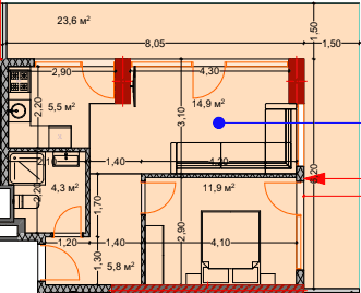 2-комнатная квартира, 67.5 м², 5 этаж в ЖК "Lagoon Resort"