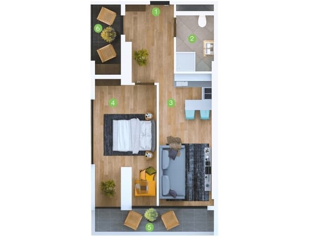 2-комнатная квартира, 57.2 м², 26 этаж в ЖК "Terrassa Batumi"