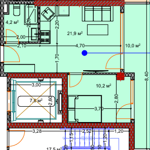 1-комнатная квартира, 48.1 м², 5 этаж в ЖК "Lagoon Resort"