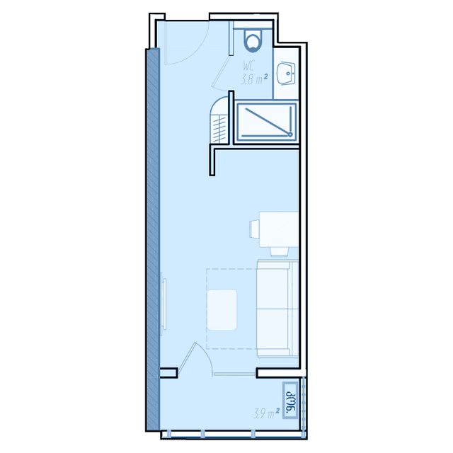 studio, 28.9 m², 35 floor in "BlueSky Tower"