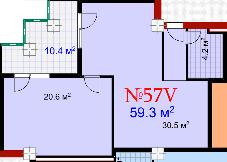 1-комнатная квартира, 69.7 м², 18 этаж в ЖК "Mardi City Center"