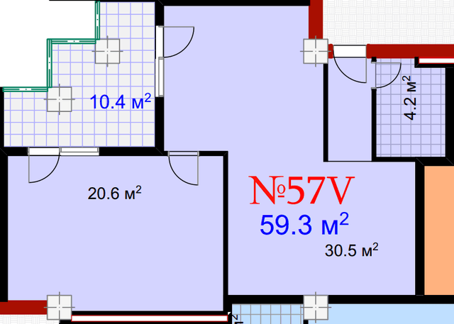 1-комнатная квартира, 69.7 м², 18 этаж в ЖК "Mardi City Center"