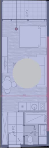 studio, 34.4 m², 10 floor, Novotel Living in Batumi