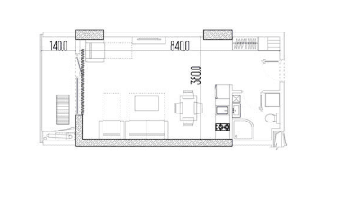 studio, 37 m², 21 floor in "Intourist Residence"