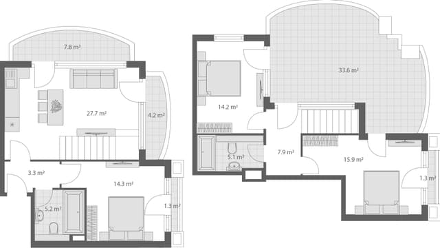 3-bedroom apartment, 141.8 m², 4 floor in "Wyndham Grand Family Club"