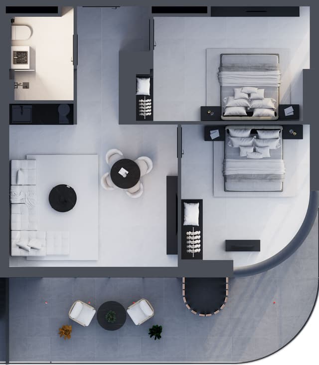 3-комнатная квартира, 89.1 м², 3 этаж в ЖК "Montemar"