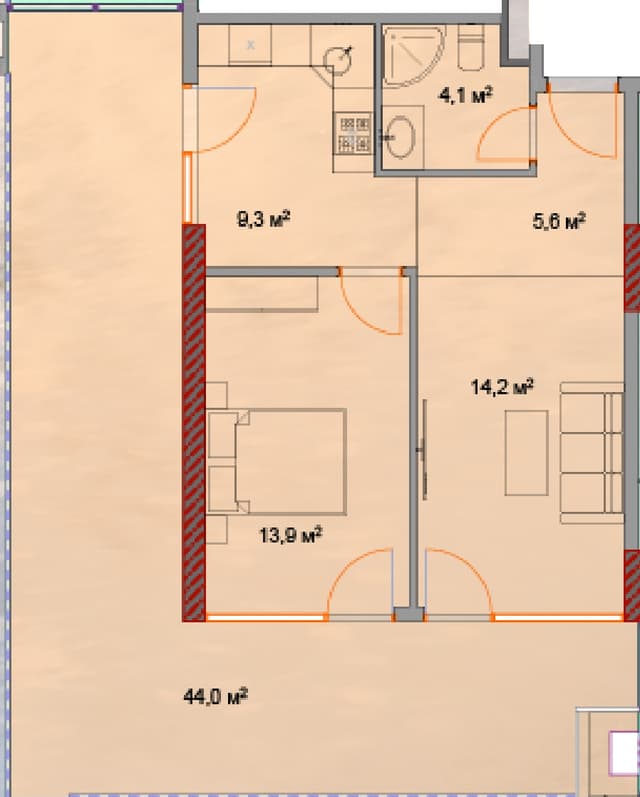 1-комнатная квартира, 93.4 м², 16 этаж в ЖК "Horizon Grand Residence"