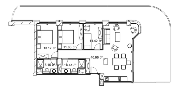 3-комнатная квартира, 165.68 м², 7 этаж в ЖК "Next Collection"