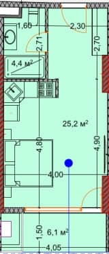 studio, 35.4 m², 24 floor, OKTO Art House in Batumi