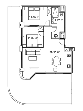 2-комнатная квартира, 142.94 м², 12 этаж в ЖК "Next Collection"