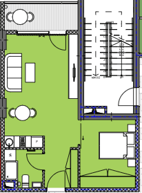 1-bedroom apartment, 46.81 m², 7 floor in "Palm Residence"