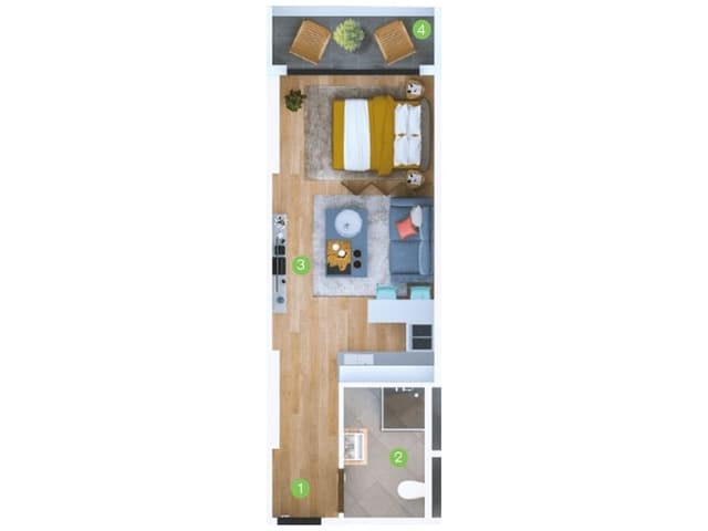 studio, 33.9 m², 27 floor in "Terrassa Batumi"