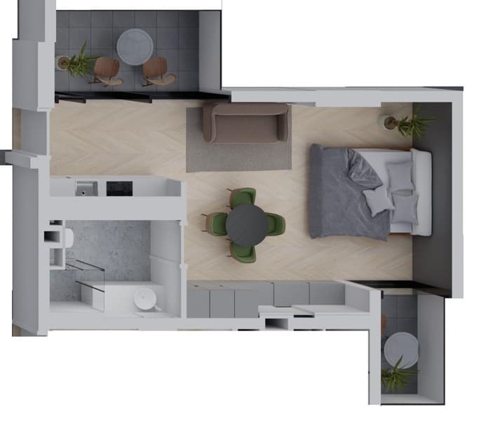 studio, 34.9 m², 10 floor, Dream Side in Batumi