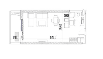 studio, 34.7 m², 20 floor, Intourist Residence in Batumi