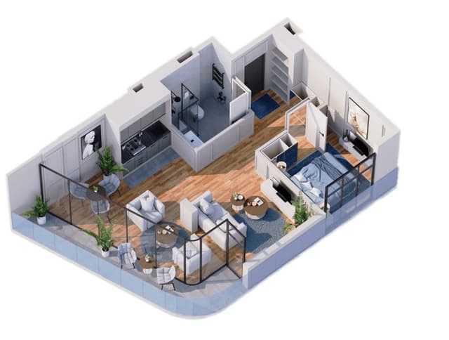 1-bedroom apartment, 64.6 m², 7 floor in "OG Residence"