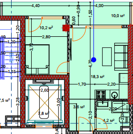 1-комнатная квартира, 48.1 м², 6 этаж в ЖК "Lagoon Resort"
