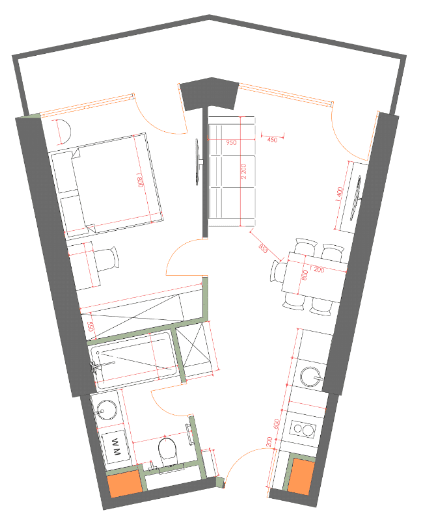 1-bedroom apartment, 49.63 m², 21 floor in "7th Heaven Residence"