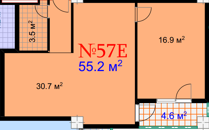 1-комнатная квартира, 59.8 м², 18 этаж в ЖК "Mardi City Center"