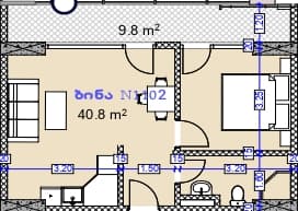 1-комнатная квартира, 50.6 м², 12 этаж в ЖК "Modern Ultra"