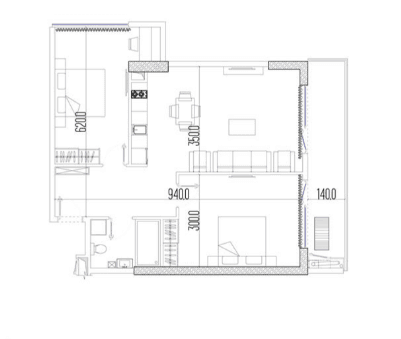 3-комнатная квартира, 74 м², 32 этаж в ЖК "Intourist Residence"
