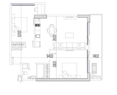 3-bedroom apartment, 74 m², 29 floor, Intourist Residence in Batumi