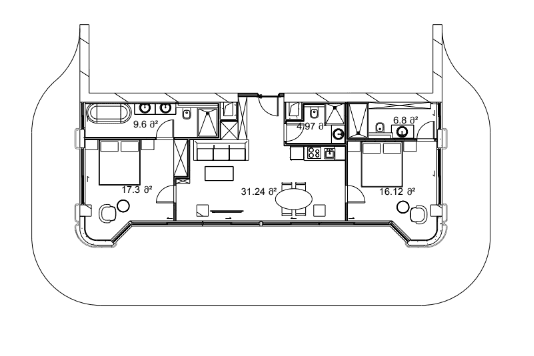 2-bedroom apartment, 176.32 m², 13 floor in "Next Collection"