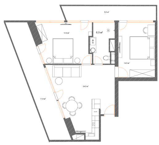 2-комнатная квартира, 95.38 м², 37 этаж в ЖК "7th Heaven Residence"