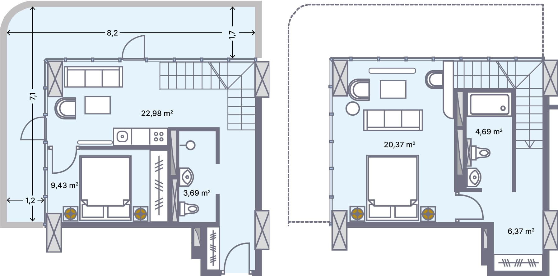 apartment, 89 m², 10 floor in "Wyndham Grand Aqua"