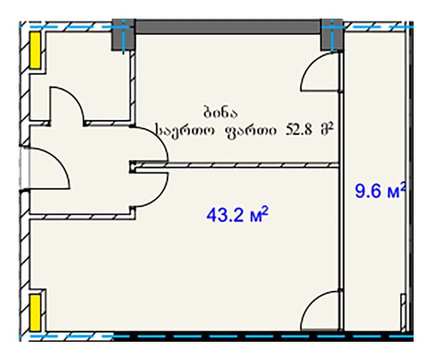 2-комнатная квартира, 52.8 м², 16 этаж в ЖК "A.Sector Megobroba"