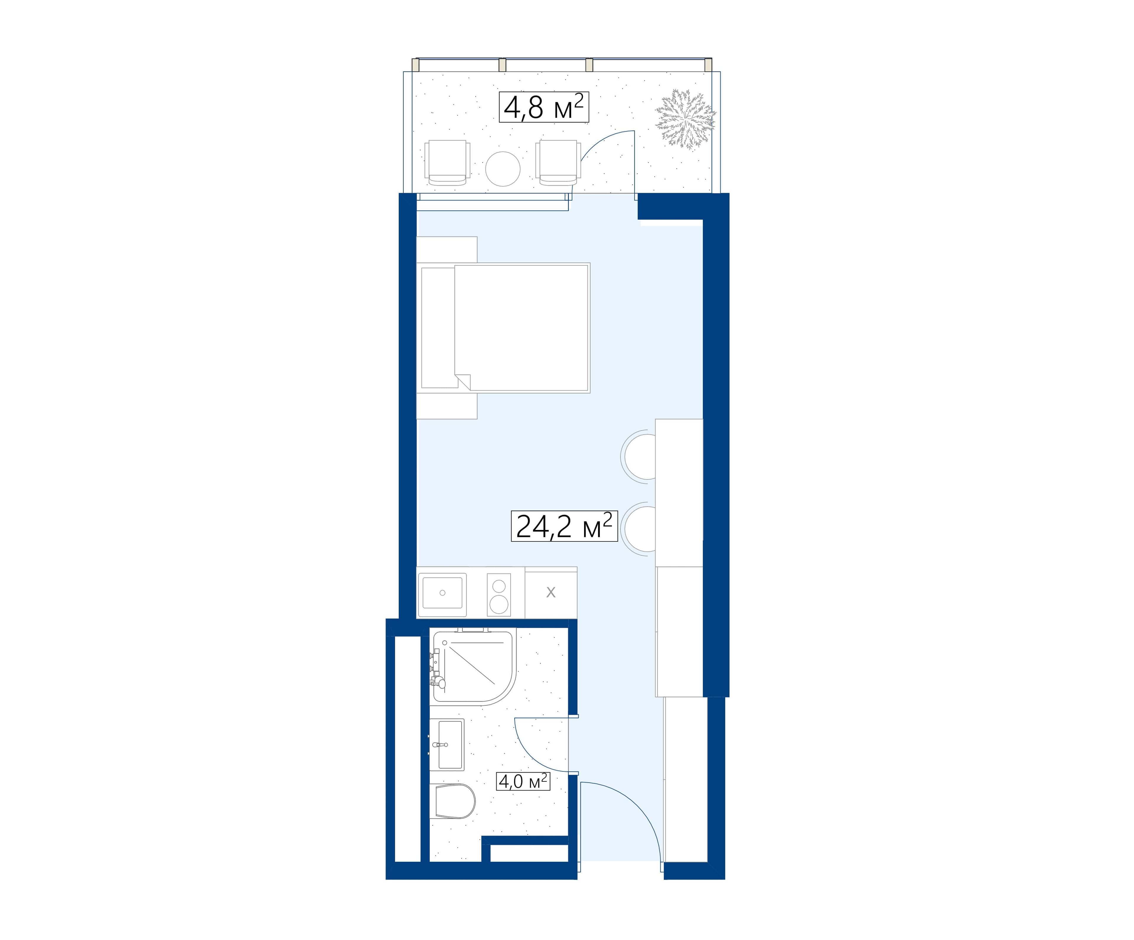 studio, 29 m², 35 floor in "Calligraphy Towers"