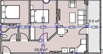 2-комнатная квартира, 67.9 м², 13 этаж в ЖК "Modern Ultra"