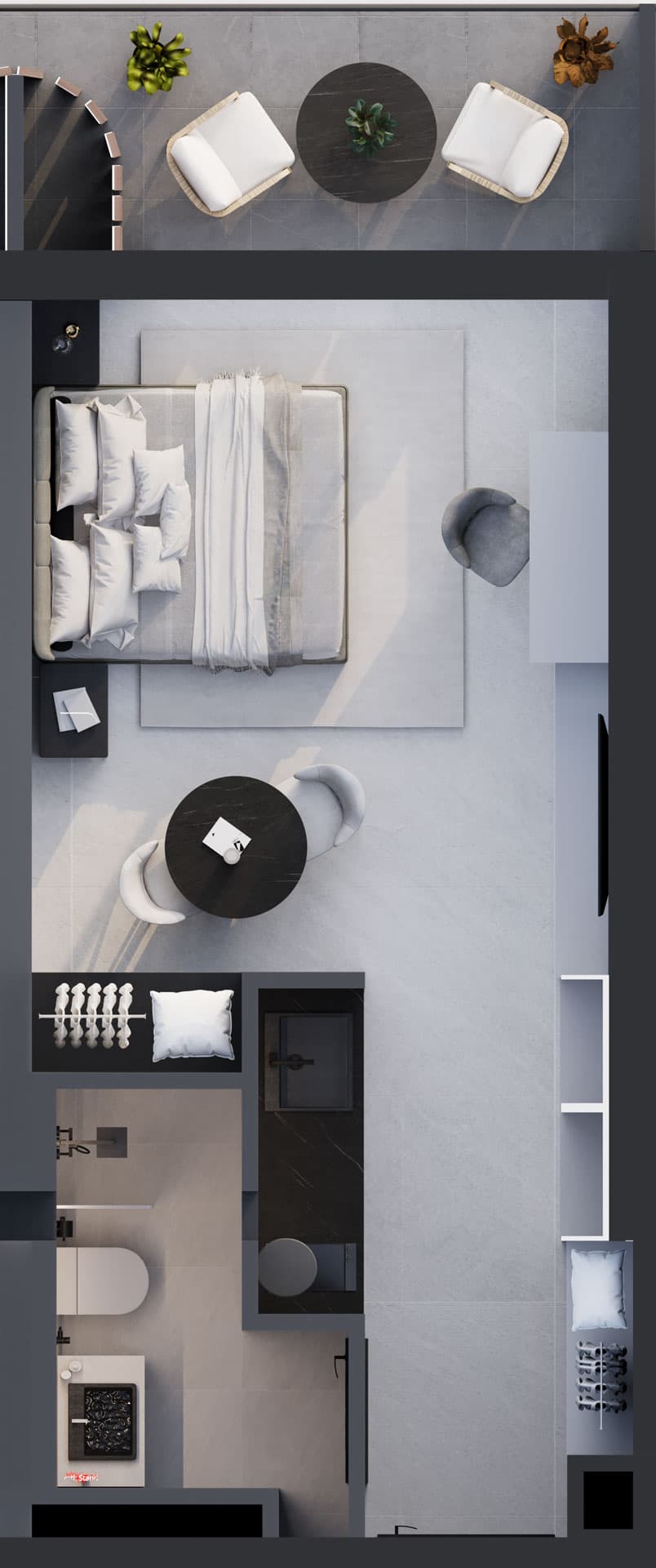 1-bedroom apartment, 34.3 m², 16 floor, Montemar in Batumi