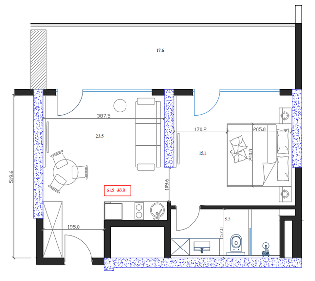 Студия, 61.5 м², 12 этаж в ЖК "Marina Club"