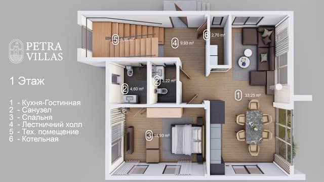 1-комнатная квартира, 272.17 м²,  этаж в ЖК "Petra Villas"