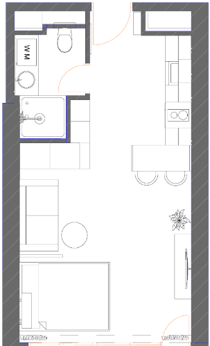 studio, 34.86 m², 33 floor, 7th Heaven Residence in Batumi