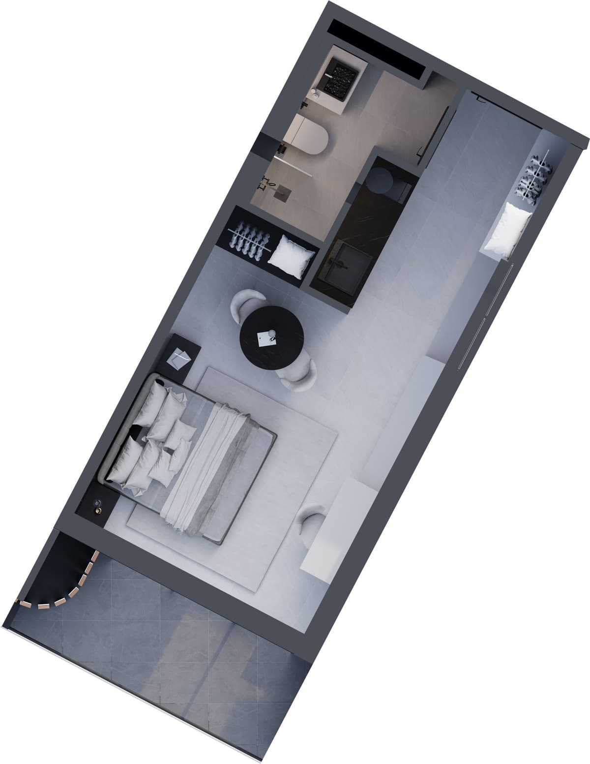 1-bedroom apartment, 33.9 m², 16 floor, Montemar in Batumi