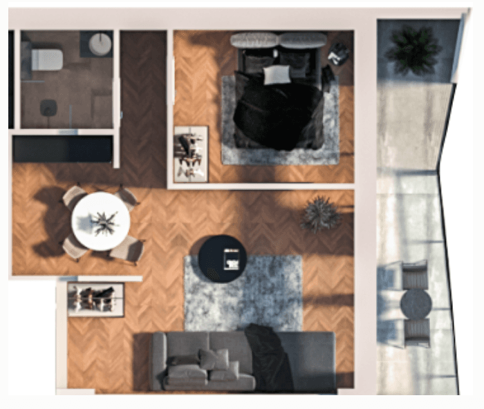 1-комнатная квартира, 52.66 м², 13 этаж в ЖК "Boulevard Point"