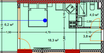 Студия, 32.7 м², 6 этаж в ЖК "Lagoon Resort"