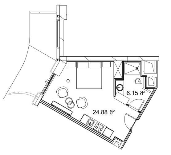 Студия, 44.15 м², 3 этаж в ЖК "Next Collection"