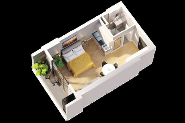 Студия, 35.67 м², 2 этаж в ЖК "GWG Batumi"