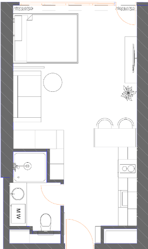 studio, 34.88 m², 32 floor in "7th Heaven Residence"