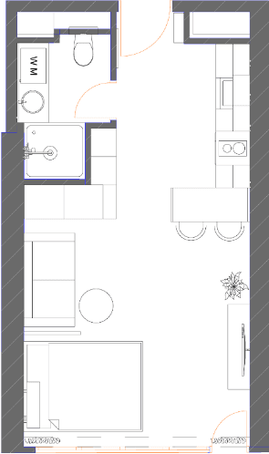 studio, 33.33 m², 35 floor in "7th Heaven Residence"