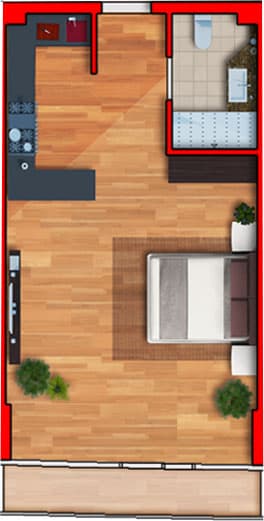 Студия, 45.89 м², 8 этаж в ЖК "Batumi View"