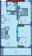 2-bedroom apartment, 65.9 m², 13 floor in "Novotel Living"