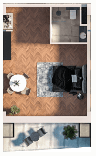 Студия, 47 м², 15 этаж в ЖК "Boulevard Point"