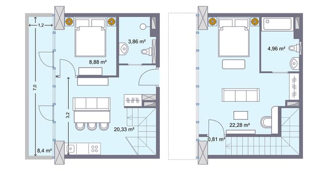 apartment, 70.3 m², 10 floor in "Wyndham Grand Aqua"