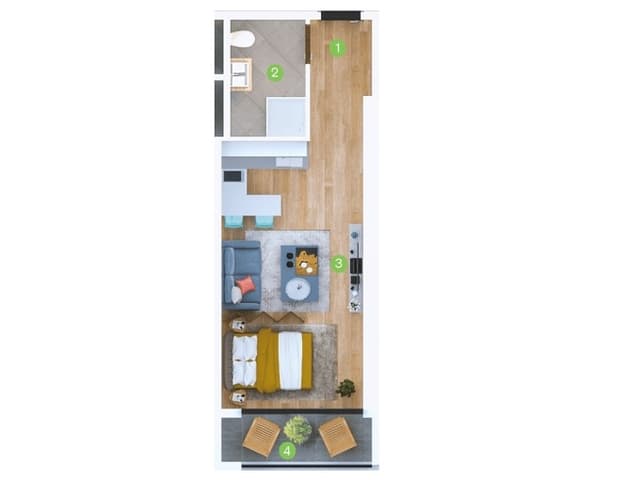 studio, 31.1 m², 18 floor in "Terrassa Batumi"