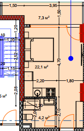 studio, 34.7 m², 2 floor in "Lagoon Resort"